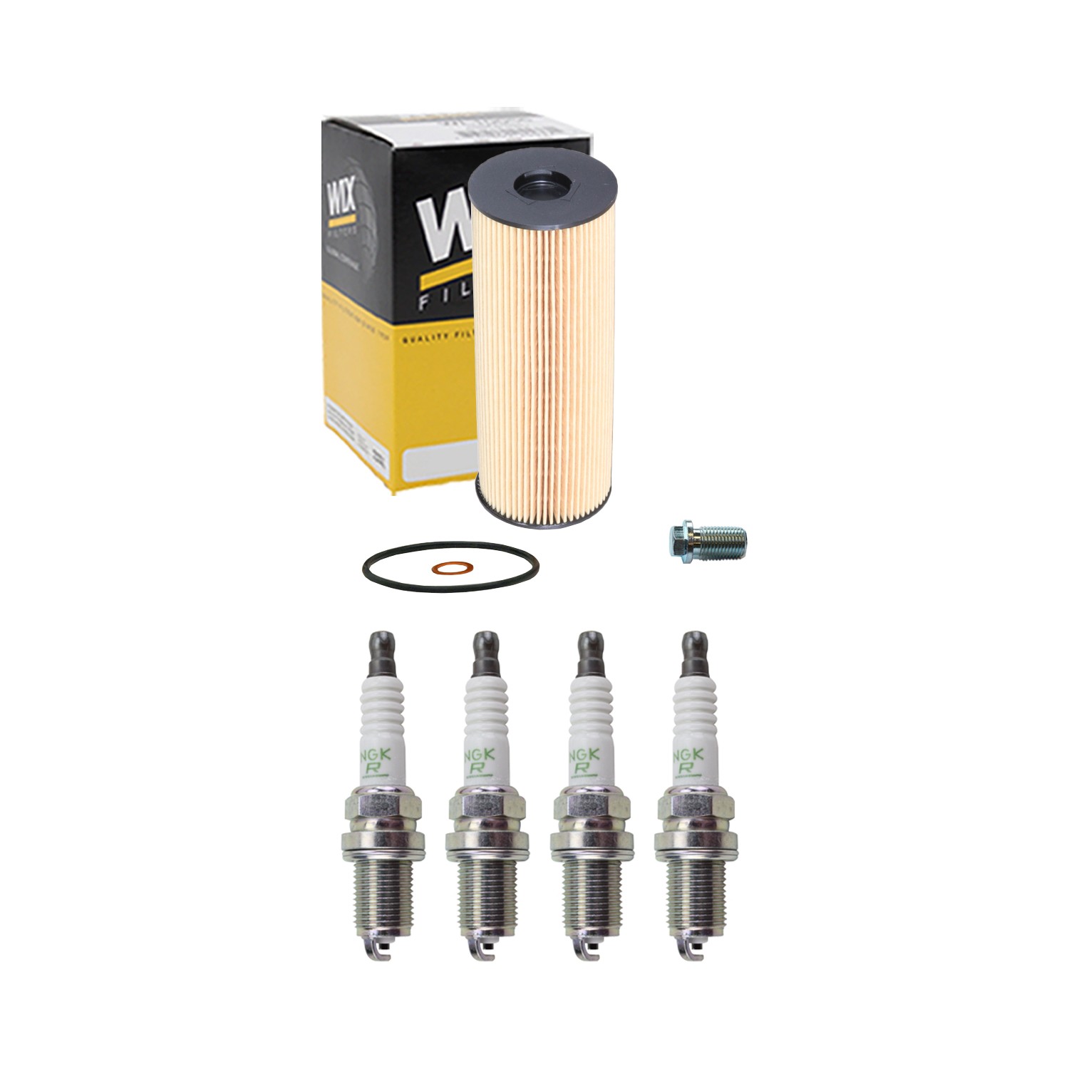 Wix Engine Oil Filter  NGK 4 V-Power Spark Plugs kit for R170 SLK230 L4 M111