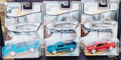 Hot Wheels G Machines 3 Autos Konvolut  68 Mustang Camaro Custom Classics Diecast