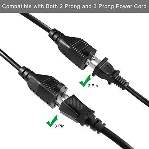 Power Cord Extension Y Splitter - 1 to 2 Way Outlet Adapter NEMA 5 1FT 1-Pack