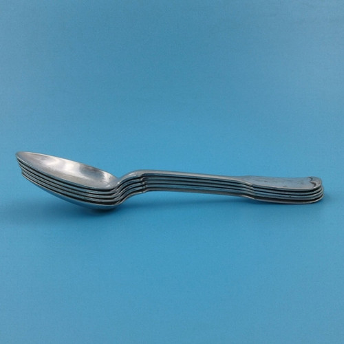 Antique Unmarked Teaspoons Lot of 5 Fiddle Back Tipped - Imagen 7 de 8