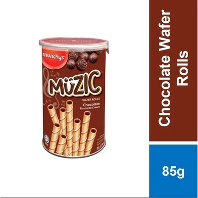 Munchy's Muzic Wafer Rolls - Chocolate 10 Tins x 85g + EXPRESS SHIPPING