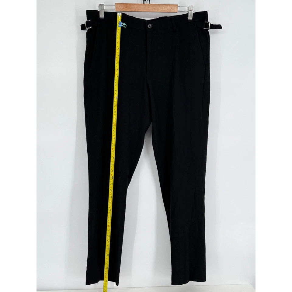 Pantalones de vestir Murano Alex Fit negros talla 36x30 con hebilla ajustable pierna recta Foto 2 de 4
