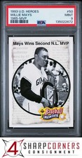 1993 UPPER DECK HEROES WILLIE MAYS #50 1965 MVP HOF PSA 9