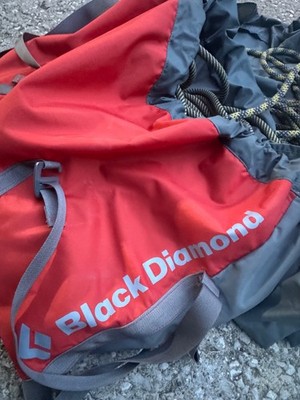 Black Diamond Super Chute Rope Bag with Tarp with climbing rope