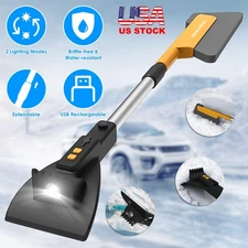 3 in 1 Car Snow Removal Kit Telescopic Snow Shovel Ice Scraper Brush & LED Light