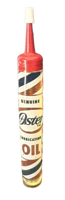 Vintage Genuine Oster Lubricating Oil Plastic Bottle / Barber Pole / 1/2 oz
