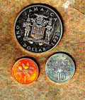 1970 Jamaica, 3 coin Proof lot w/ $1 "Bustamante" , Ten cent, and One cent coins — photo 2