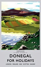 Donegal for Holidays (old rail ad.)  steel sign 400mm x 300mm  TO CLEAR!