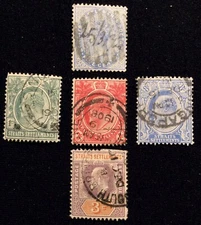 MALAYA STRAITS SETTLEMENTS Lot of 5 Stamps QV - KEVII - Used - GB Colony SE Asia
