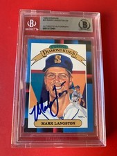 Mark Langston Mariners 1988 Donruss Diamond Kings Card Signed Auto Beckett BAS