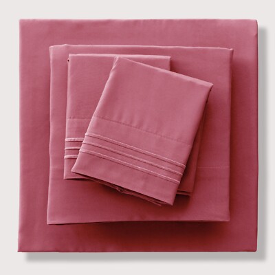 4 Piece Bed Sheet Set Hotel Luxury Ultra Soft Microfiber Deep Pocket Sheets Set