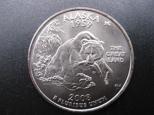 2008 D Alaska Statehood Quarter "Satin" Gem BU! #482428