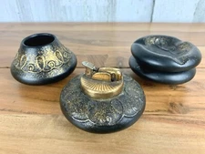 Vintage Evans Mid Century Table Lighter Ashtray 4 Piece Set Fine China