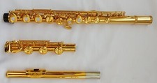 Funion Real Gold Plated 17 Open Flute Set French Style Arm Engraved Pattern New