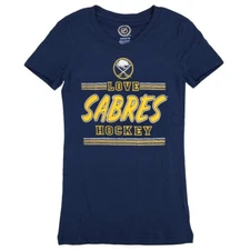 Buffalo Sabres Outerstuff NHL Girls Navy Blue V-Neck Short Sleeve T-Shirt
