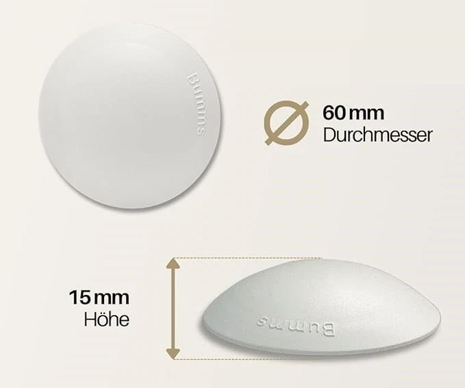 10 BUMMS Türpuffer, Ø 60mm Höhe: 15mm, weiss, Kunststoff, Kleben + Anschrauben - Bild 4 von 4