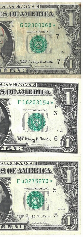 Barr 1963 star note 3 NOTE LOT  '63, 63A And 63B Complete Series - Image 4 of 4