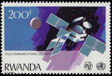 RWANDA 1050 - Telecommunications "Satellite with Solar Panels" (pa48758)