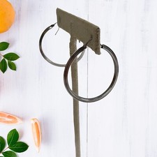 Vintage Earrings Silver Round Boho Hoops