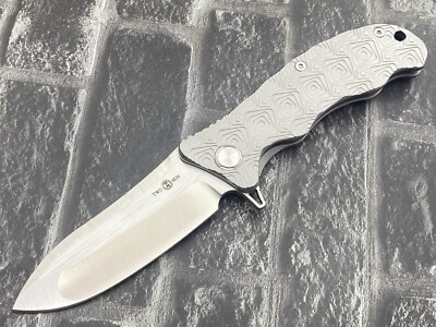 Twosun TS72-M390-Square Folding Knife M390 Blade Titanium Handle Pocket Knife