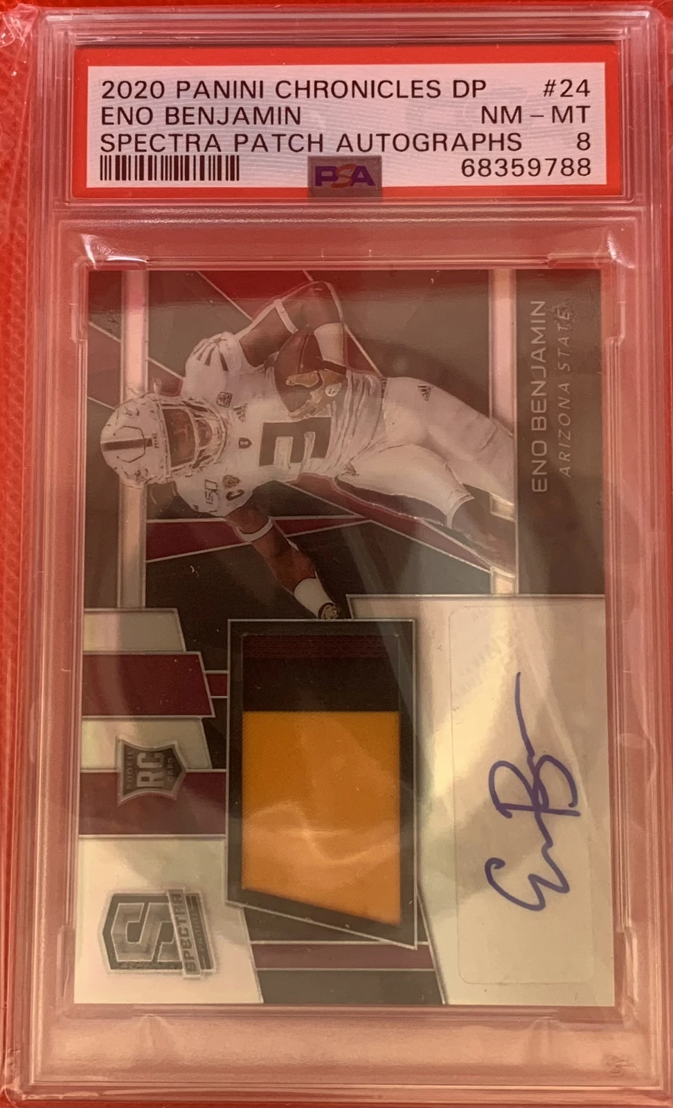 Eno Benjamin Panini Chronicles Draft Picks Spectra Patch Autographs #24 Base