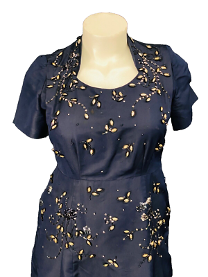 1940s beaded dress Vintage 1940s Beaded Velvet and Tulle Evening Dress