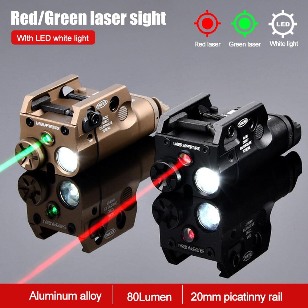 Tactical WADSN XC2 Hanging Gun flashlight Red/Green laser LED Glock