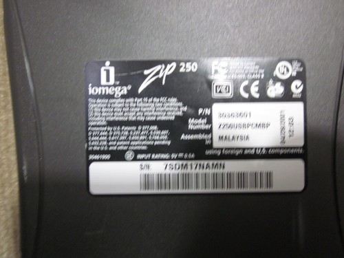 Iomega Zip 250 Z250USBPCMBP External Disk Drive USB Tested Blue Gray - Picture 7 of 8
