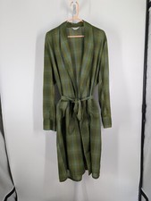 Vintage 60s Royal Crest Casuals Atomic Green Plaid Robe XL 46 Rockabilly Belted