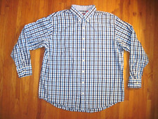 Izod Mens Easy Size 2XLT Care Blue/Blue Long Sleeve Check Oxford Dress Shirt