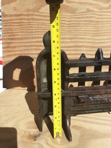 FIRE PLACE VINTAGE FRET GUARD CAST IRON OLD DAMPENER DUST GRILL KNIGHTS ENGLISH - Picture 10 of 12