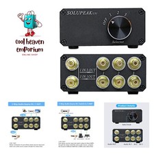 Premium RCA Switch Box, 3 in 1 Out Audio Switch, Stereo Switch Box with Signa...
