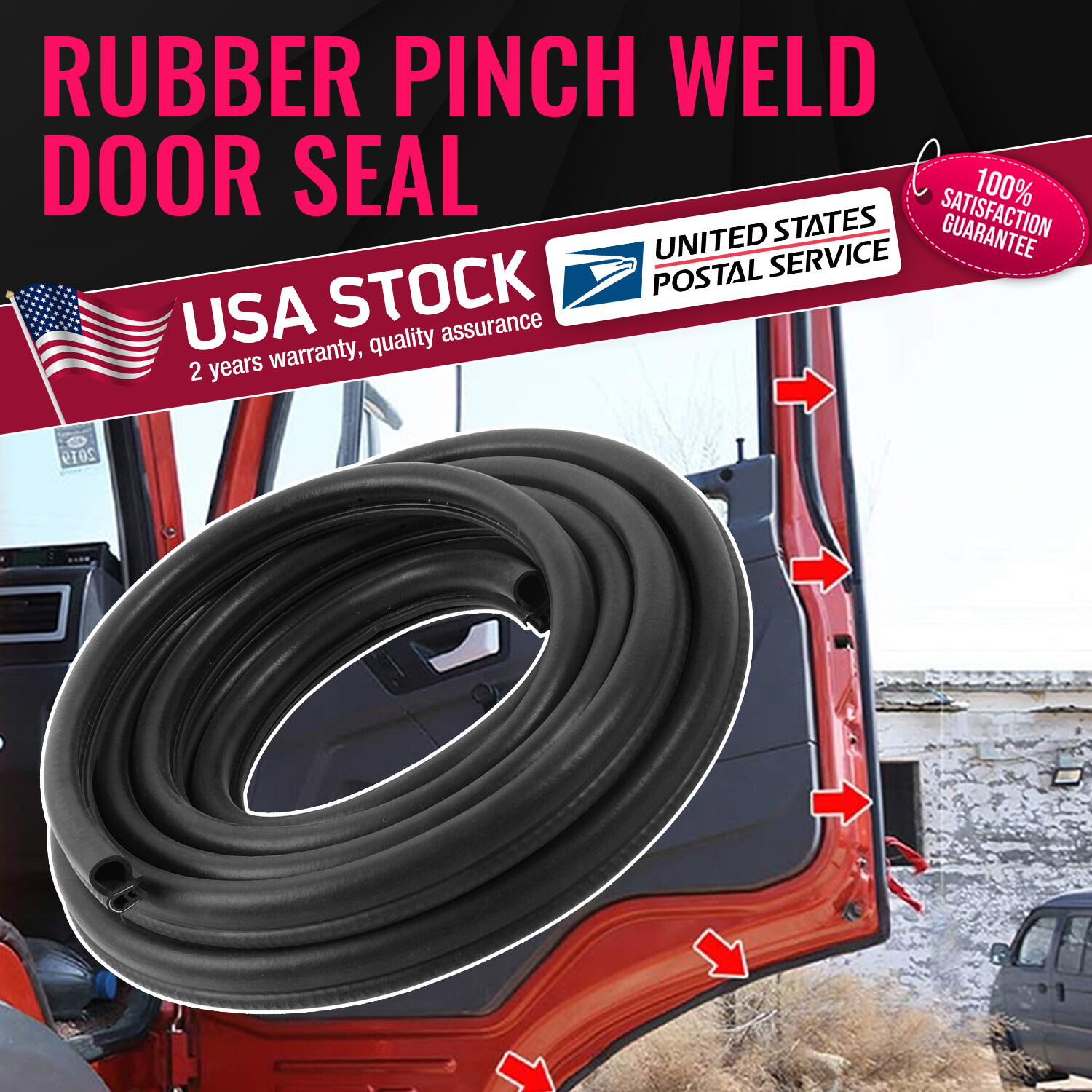 Seal Trim Rubber Strip Push-On Pinch Weld for Car Edge Door Window Curve Trunk 20Ft