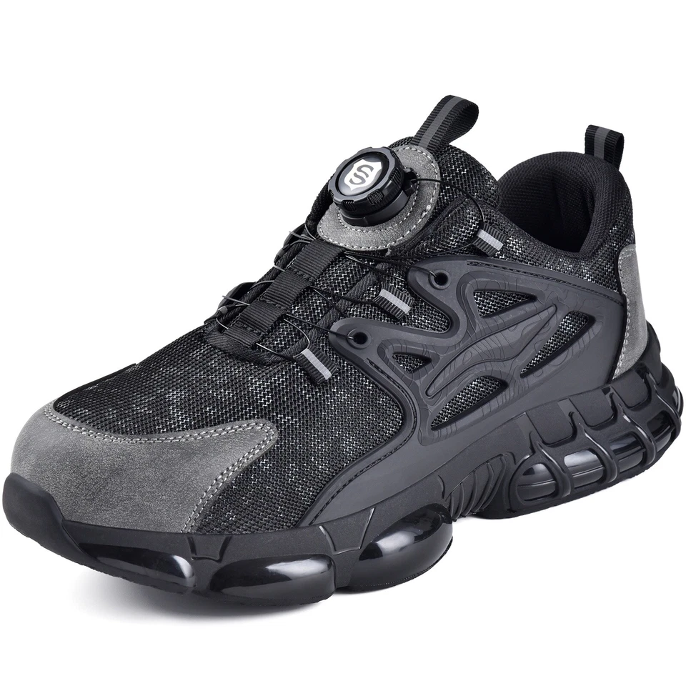 JACKSHIBO Herren Sneaker Sicherheitsschuhe Stahlkappe Leichte Arbeitsschuhe