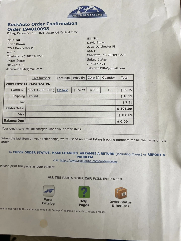 Conjunto de eje CV Cardone 66-5301, nuevo, en caja. Foto 2 de 2