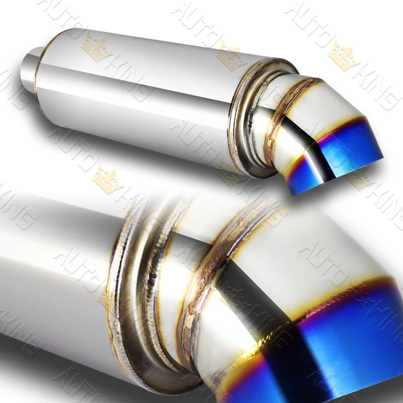 CUCHILLO CORTADOR UNIVERSAL 4" PUNTA QUEMADA 2.5" ENTRADA ACERO INOXIDABLE ESCAPE SILENCIADOR Foto 2 de 4