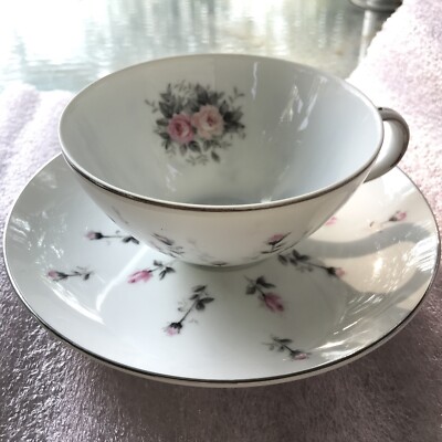 Vintage Harmony House ''Rose Bud'' Fine China Cup & Saucer Japan beautiful classic