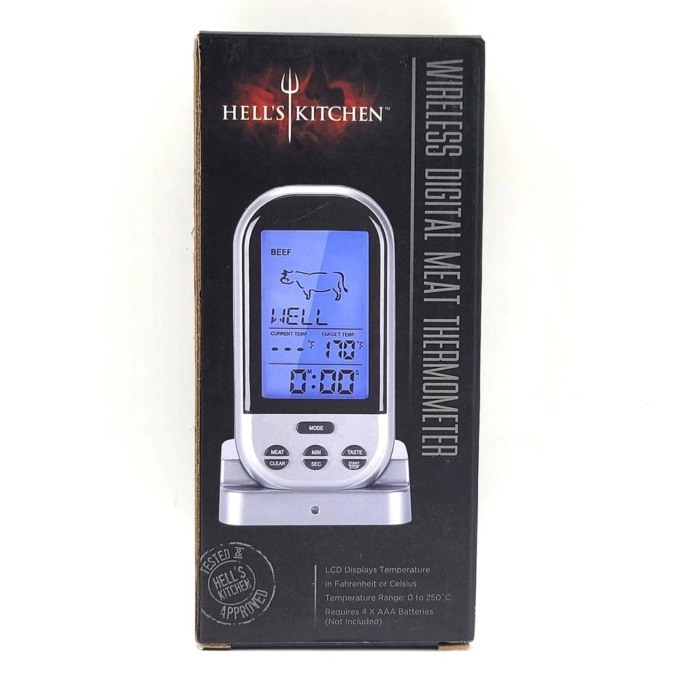 Meat Thermometer Wireless Digital Grilling Beef Chicken Pork Kitchen Oven Gift