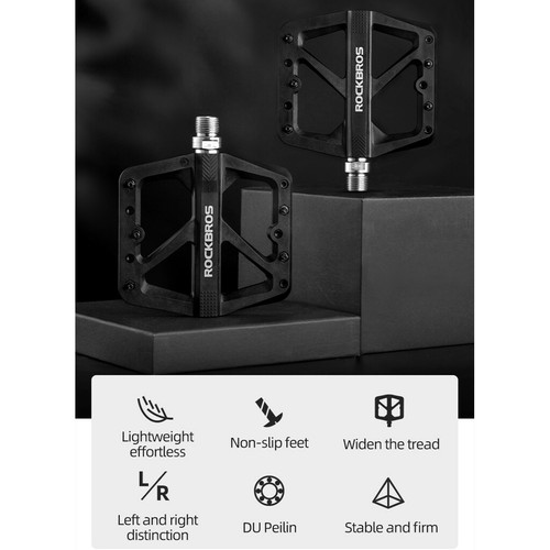 ROCKBROS Bike Pedals MTB Lightweight Nylon Composite 9/16" DU Bearing Pedals - 第 10/16 張圖片