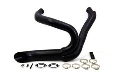 Black Wyatt Gatling 2 into 1 Exhaust Pipe Header Kit fits Harley-Davidson