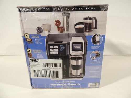 Hamilton Beach Flexbrew Trio Single Serve or 12 Cup Coffee Maker K-cup or Ground - Picture 2 of 3