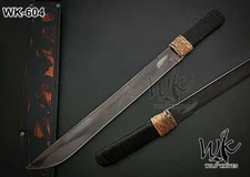 HUNTEX PERSONAL KATANA SWORD - 21" HIGH CARBON STEEL WITH LEATHER SHEATH