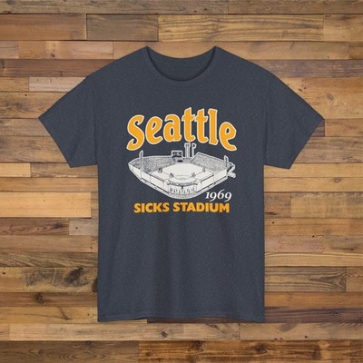 Sicks Stadium 1969 Ballpark T-Shirt - Seattle Mariners Baseball