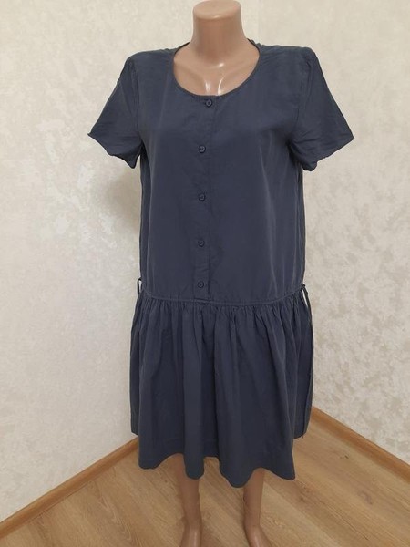 Women COS Dress Navy Cotton 36 #6QCM