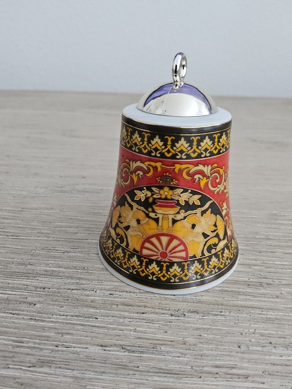 Versace Rosenthal Porcelain Christmas Bell Ornament