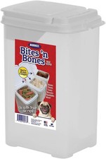 Pet Treat Container for Dogs and Cats - 3.5 Quart Flip Top Storage Bin - Bite...