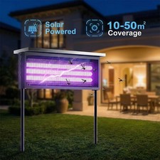 Solar Bug Zapper Outdoor Mosquito Zapper 4500V Waterproof Rechargeable Fly Zappe