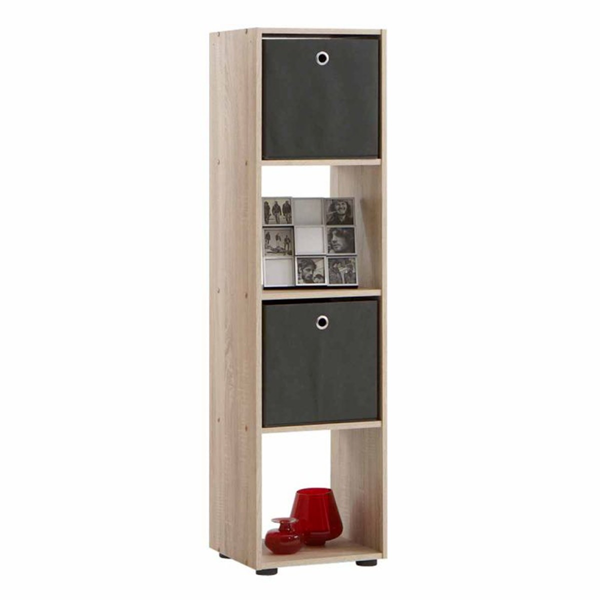 Bibliothèque design chêne Gaman 140cm pour salon chaleureux