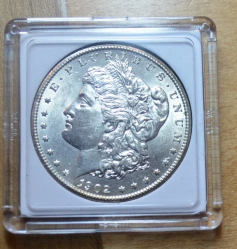 1902-S MORGAN SILVER DOLLAR - AU KEY DATE strong San Fran strike
