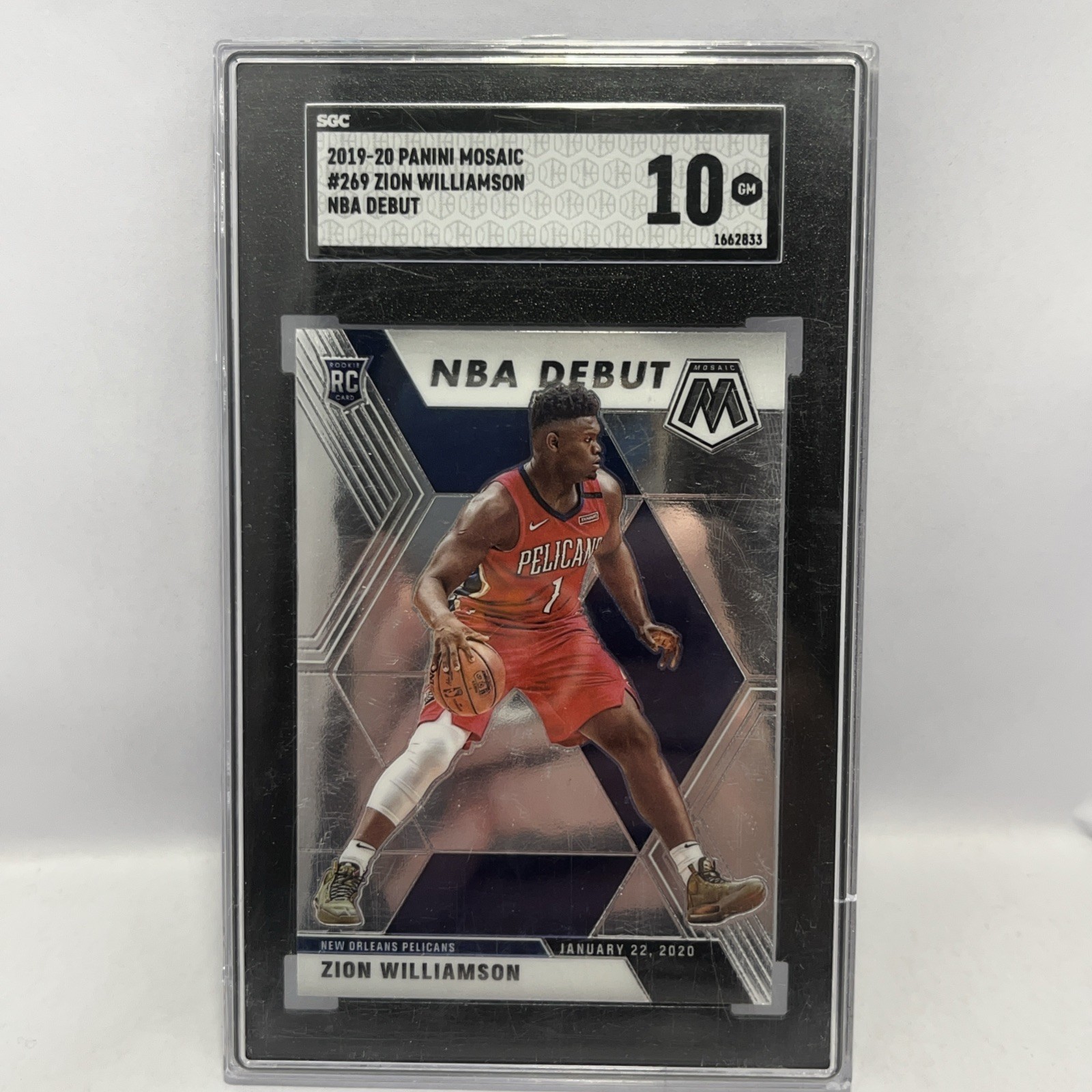 2019-20 Mosaic NBA Debut Zion Williamson #269 SGC 10 Gem MINT RC ROOKIE